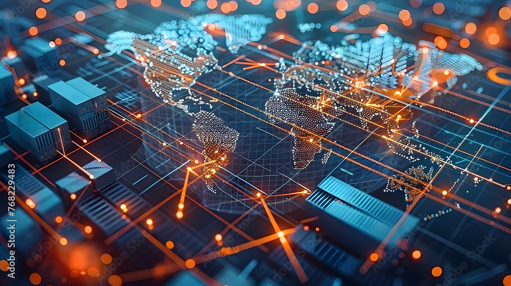 Aufkleber the dynamic interface of a global supply chain management software