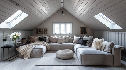 Fototapeta na wymiar Modern livingroom interior design, living room interior with sofa