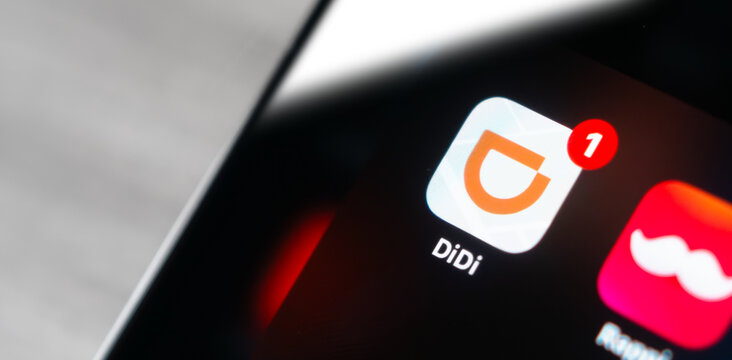 mobile phone screen close up view focusing on the didi : Sonora, mexico - March 26, 2024