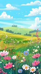 Fototapeta premium flower field.