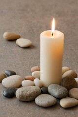 Obraz na płótnie Canvas Composition with spa stones and candles