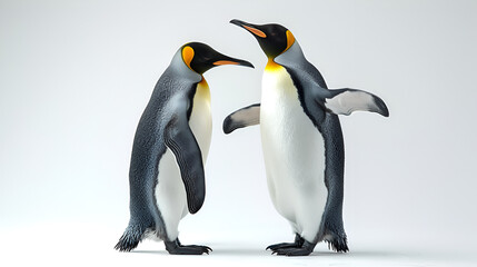 Elegant Penguin Pair Engaged Graceful Courtship