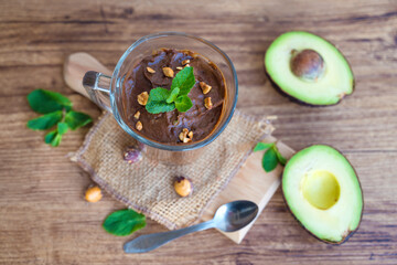 Healthy Homemade Avocado Pudding with Mint