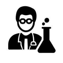 Scientist icon on a Transparent Background