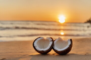 Coco on sunset beach
