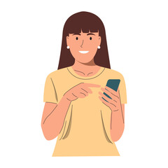 People  With Phone Illustration