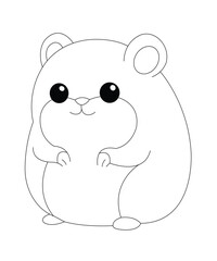 Hamster Coloring Book Page For Kids 