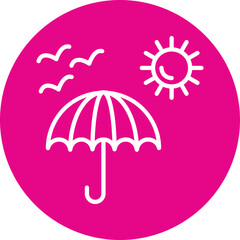 Sun Umbrella Line Multi Circle