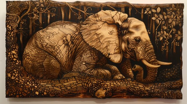animals, pyrography style, 16:9