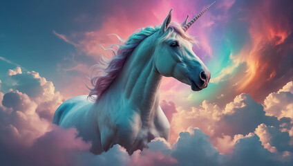 Obraz na płótnie Canvas beautiful fantasy unicorn colorful