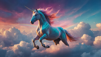 Naklejka na ściany i meble beautiful fantasy unicorn