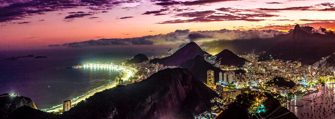 Panoramic view of Rio de Janeiro, Brazil.	