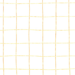 Gold White Plaid Gingham Check Hand Drawn Background Overlay