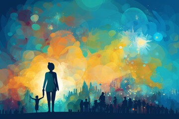 Fototapeta premium abstract background for Global Intergenerational Week, international Children's Day, National Youth Day, Children’s Week, National Love Our Children Day, Week of the Young Child, Day of the Child