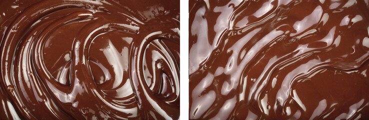 Melted chocolate swirl as a background closeup