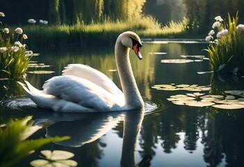 swans in the lake