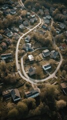 Aerial view of a small town in sweden.