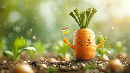 Greeting Card and Banner Design for Social Media or Educational Purpose of National Carrot Day Background