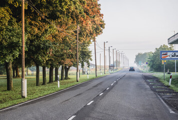 E73 Road in Udvar village, Hungary