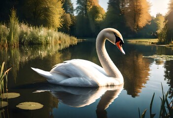 swan on the river