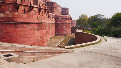 Fort Rouge,  monument important Moghol et style architectural hindu, beauté historique et...