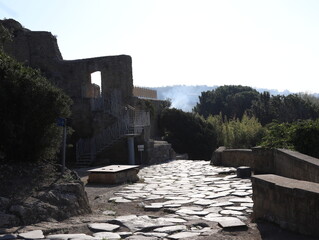 ancient roman ruins, pathway