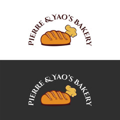 Bakery logo template design white and Black background 