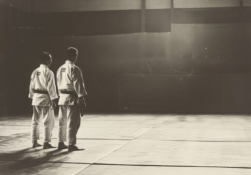 Judokas prepare for battle.