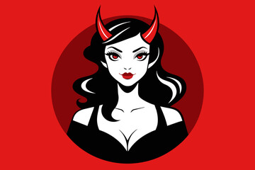 illustration of beautiful lady devil 