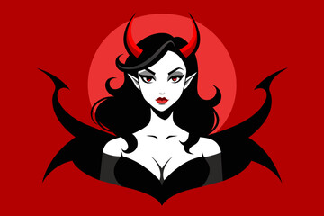 illustration of beautiful lady devil 