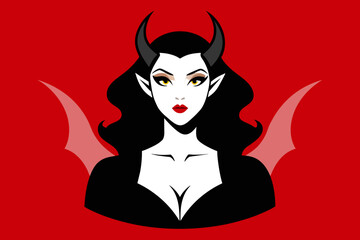illustration of beautiful lady devil 