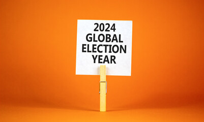 2024 global election year symbol. Concept words 2024 global election year on beautiful white paper...