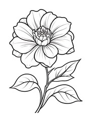 Rose flower Smoothly outlined ai generated
