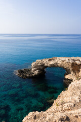 Cyprus, Bridge of Lovers, rock arch and nice blue sky