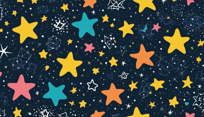 Clip art background of pop starry sky
