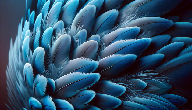 Vibrant blue feather pattern background