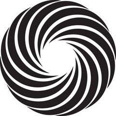 optical illusion, element, circle, black and white stripes, sticker, design graphic symbols of the company logo, the ability to change color and size.
