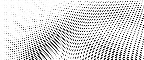 Vector black and white halftone texture made of waves