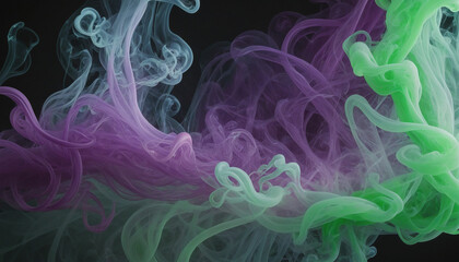 Purple and green toxic smoke background