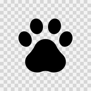 Paw print icon. Vector illustration isolated on transparent background