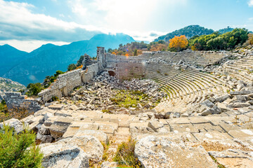 Termessos ancient city the amphitheatre. Termessos is one of Antalya -Turkey's most outstanding...