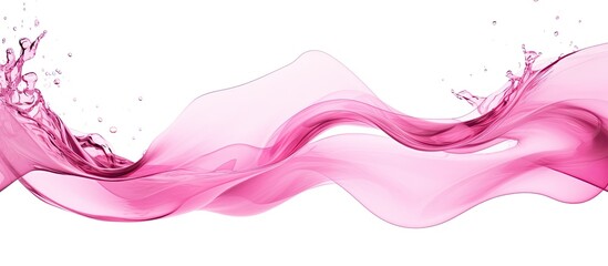 A beautiful close-up image of a pink wave of water with a splash, showcasing the dynamic movement of the water - obrazy, fototapety, plakaty