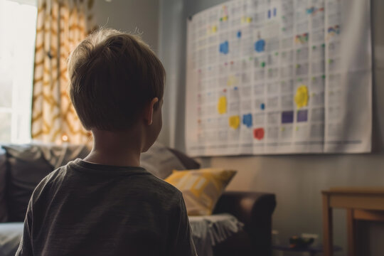 Child Engaging with Visual Schedule