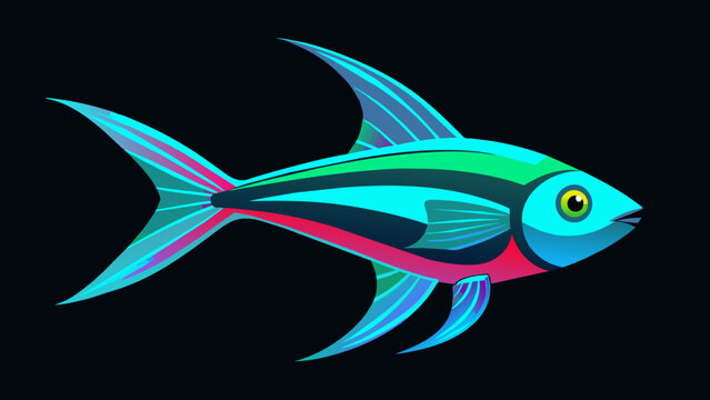 Neon Tetra Fish Vector Stunning Graphics for Aquatic Enthusiasts