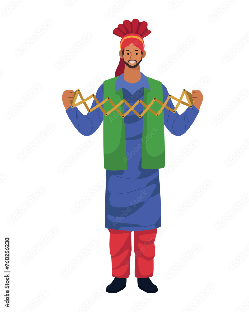 Wall mural baisakhi man with instrument