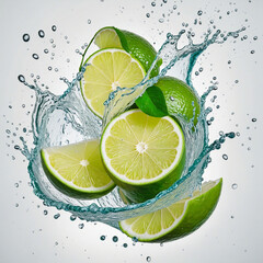 Fresh lime juice splashing 