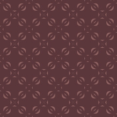 Elegant minimal vector geometric seamless pattern with small curved shapes, grid, mesh, lattice, flower silhouettes. Subtle brown ornamental texture. Abstract minimal simple background. Repeat design