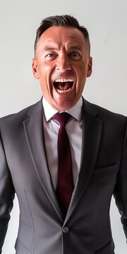 Businessman in Suit With Mouth Open