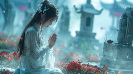 Greeting Card and Banner Design for Social Media or Educational Purpose of Cheng Ming Festival Background