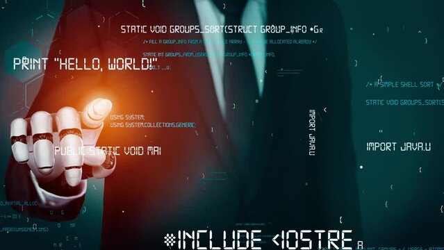 XAI Futuristic robot artificial intelligence revolutionary AI technology development and machine learning concept. Global robotic bionic science research for future of human life. 3D rendering graphic